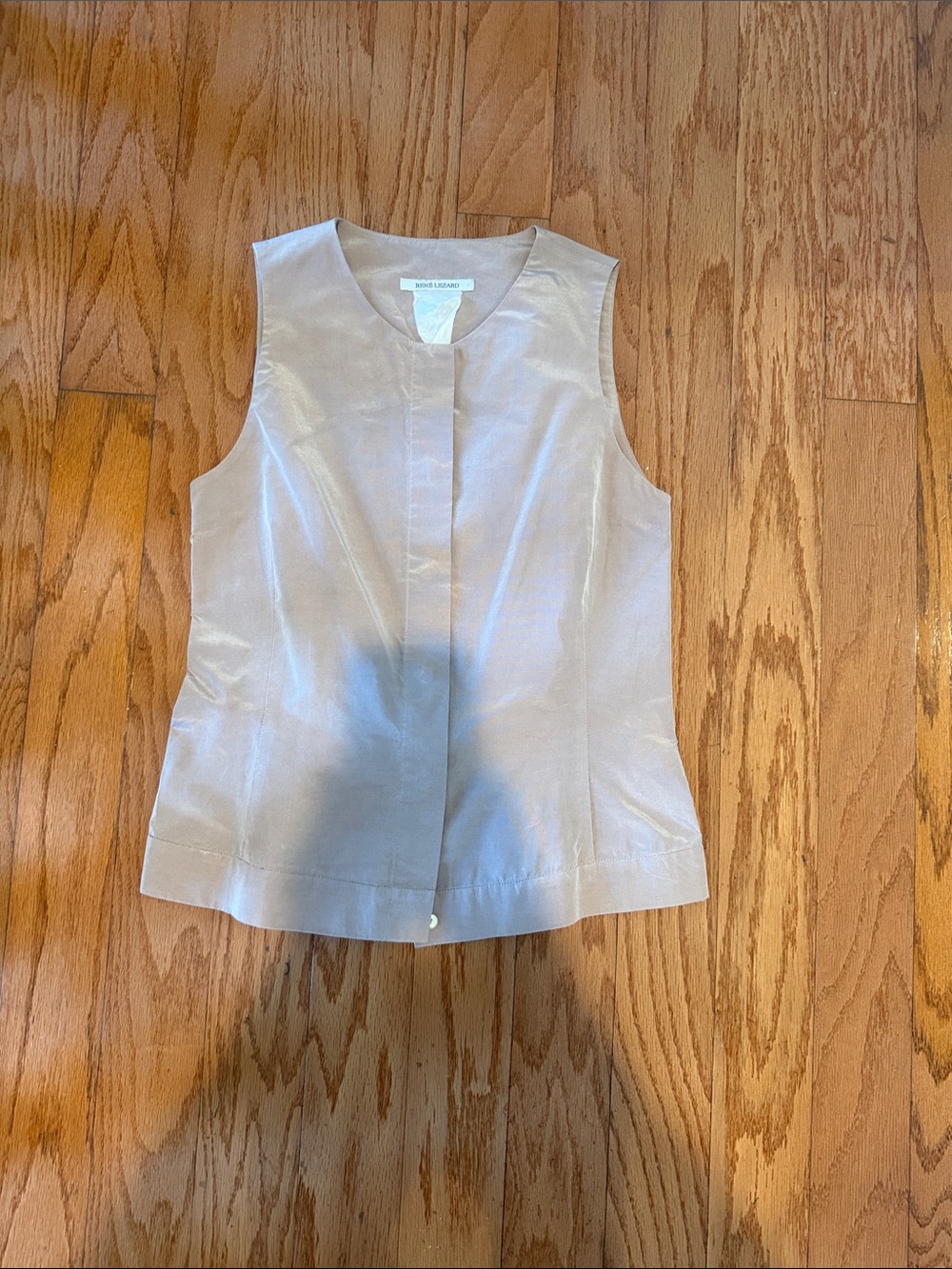 Rene Lezard Sleeveless Shimmery Cream Top
